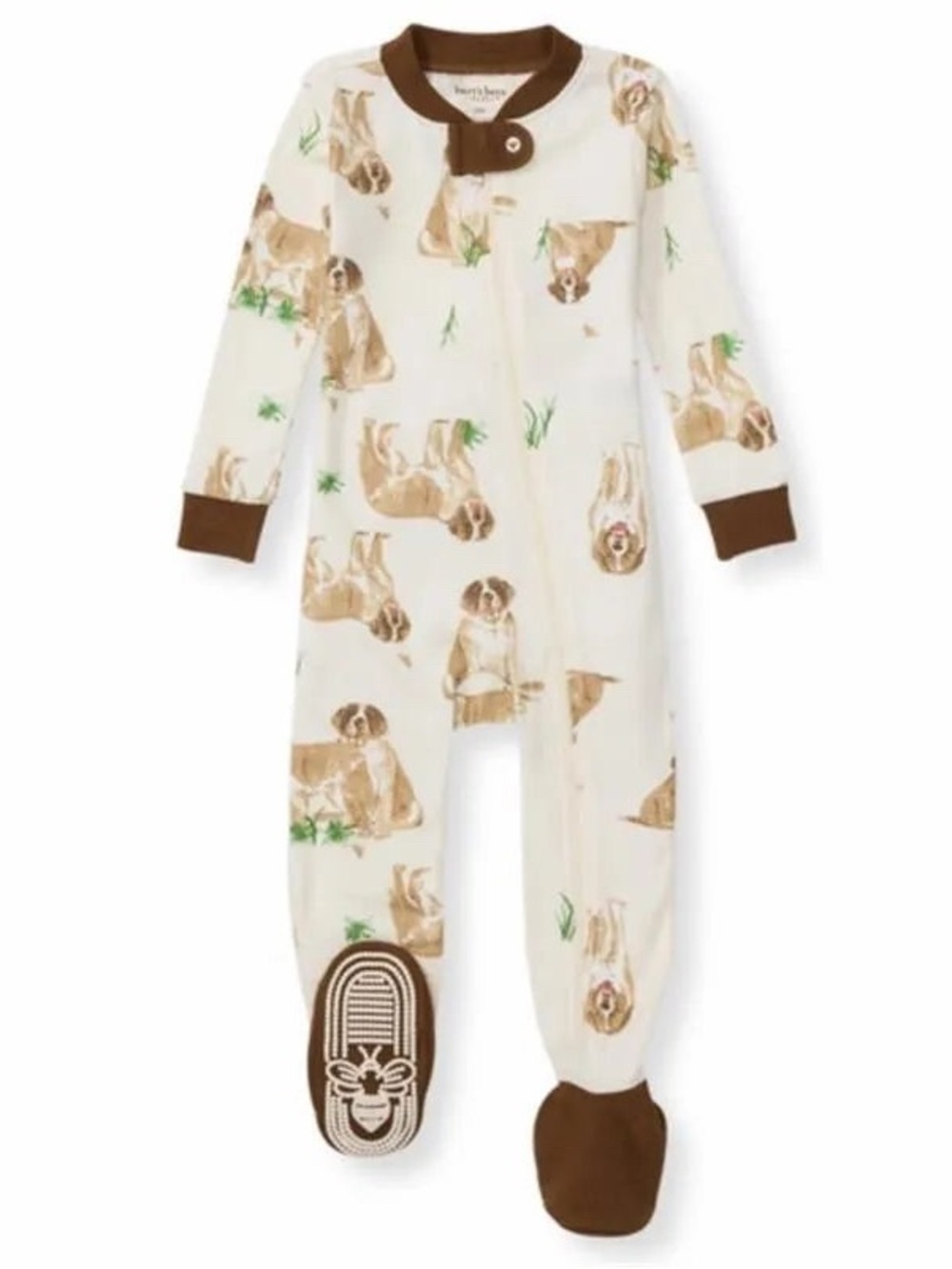 🐶 Burt's Bees Baby Puppy Print Zippered PJs